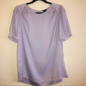 Ann Taylor Lavender Pleated Shoulder Blouse